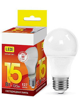 Лампа LED A60 15W 150-275V 1350lm 4000K E27 VC IN HOME