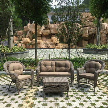 Комплект мебели из иск. ротанга LV-520BB Beige-Beige (3+1) ВН.ШК