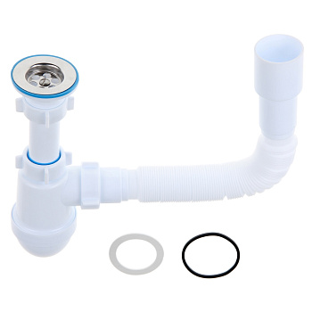 Сифон для умывальника С1015 АНИ 1 1/4" *40 с гибкой трубой 40*40/50 (30шт)