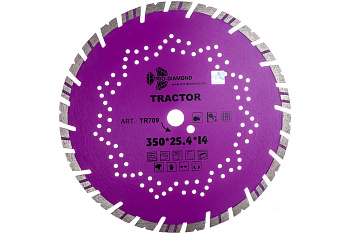 Диск алмазный отрезной TURBO SEGMENT Tractor Ø350x14х25.4мм Trio Diamond TR709