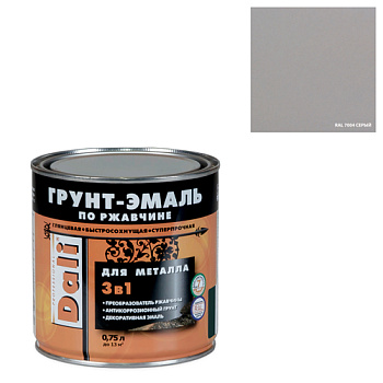 Грунт-Эмаль по ржавчине серая 0,75л 20411