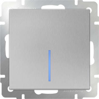 Выключатель 1кл с подсв WL06-SW-1G-LED Серебряный WERKEL