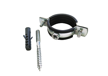 Хомут (РМ) оцинк.с резин. уплотнением 2" (60-64) (в компл. шпилька М8*80 и дюбель) (80)