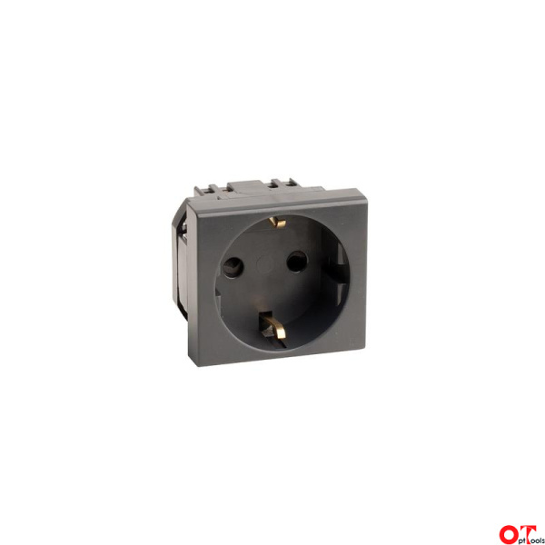 Евророзетка со шторками серая 2мод DKC 45025 VIVA