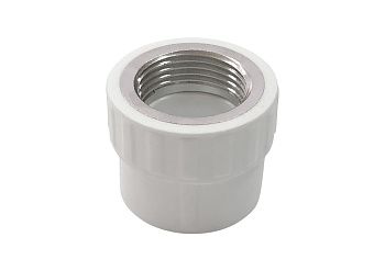 Муфта переходная с внутренней резьбой  20 x 1/2" (150/30) (Valfex) БЕЛАЯ