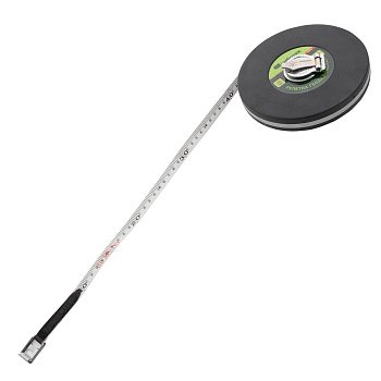 Рулетка геодезическая "Сибртех" 30м х 13мм, закрытый корпус, фиберглассовая лента 31262