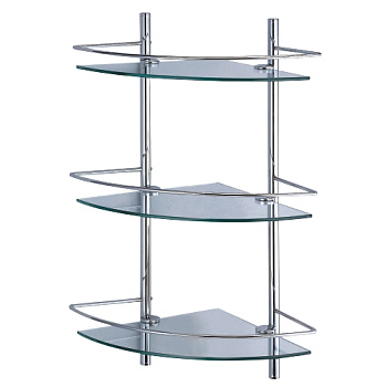 Полка стекл. угловая К-3133, тройная, хром