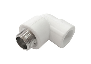 PRO Угольник переходной с наружной резьбой 25х3/4" (75/15) (Valfex) БЕЛЫЙ