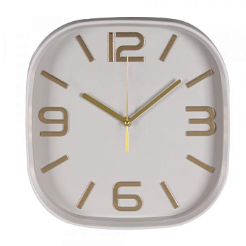 3018-002 (10) Часы настенные квадрат 29,5х29,5см, корпус серо-бежевый, Классика