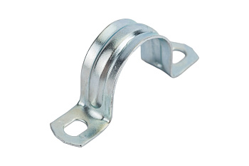 Скоба металлическая двухлапковая Ø21-22мм