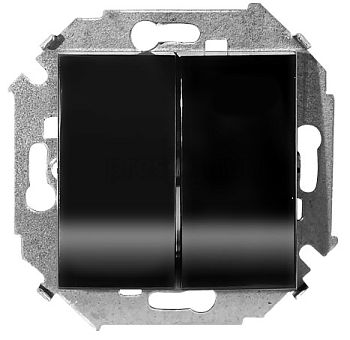 Выключатель 2-кл черный глянец Simon 15 1591398-032