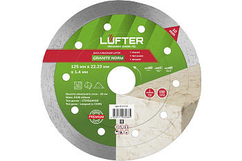 Диск алмазный "LUFTER GRANITE NORM" Ø125x1.4х22мм гранит, песчаник 010-125