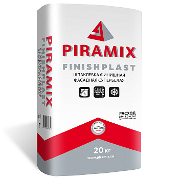 Шпаклевка финишная фасадная супербелая  PIRAMIX  FINISHPLAST  20 кг  