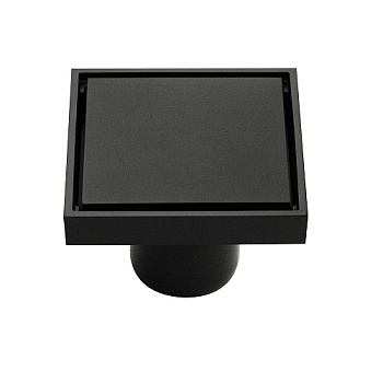 00071 MAGNUS Трап латунный, графит, 100*100 выход 50мм, вертикальный-крышка литая