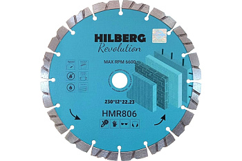 Диск алмазный отрезной TURBO SEGMENT Revolution Ø230x12х22.23мм Hilberg HMR806