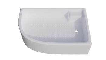 ПД19 Поддон 120*80 1/4 круга, средний с сиденьем, правый в комплекте