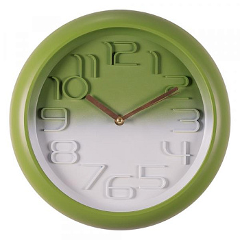 3011-001 (10) Часы настенные d=30,5см, корпус зеленый+белый Классика