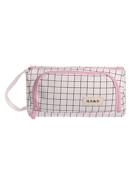 Пенал мягкий 2 отд. Объем 95*210*90мм с ручкой Шотландка бело-черная 7530205