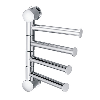 Держатель полотенец 4-е рога К-1054, короткие, (блистер), хром
