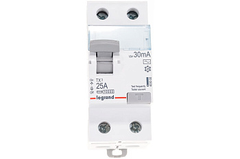АВДТ 1П+Н 25A 30mA тип АC 6kA RX3 Legrand 419401 Франция