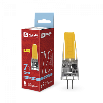 Лампа G4 12В LED-JC-COB 7Вт 6500К 720Лм IN HOME 4690612060293