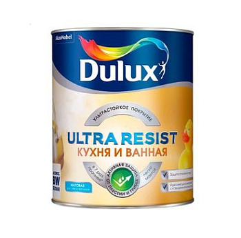 Краска ВД DULUX Ultra Resist Кухня и Ванная д/стен и потолков база BC 0.9 полумат 5239233