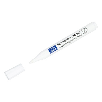 Маркер перманентный "OfficeSpace" Белый, пулевидный 5мм