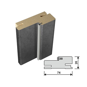 Короб с уплотнителем лофт темный (74мм, 2070мм,26мм, прямоугольный, МДФ, ТЕЛЕСКОП)