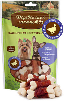 Кальцивая косточка с уткой д/мини пород"Деревенские лакомства", 55 гр ЧЗ