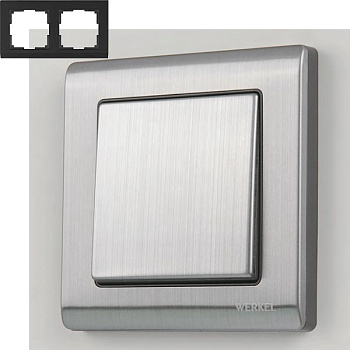 Рамка 2п WL02-Frame-02 Глянцевый никель Metallic WERKEL a028860