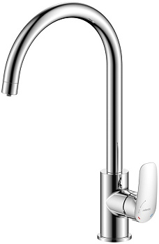 Смеситель для кухни с каналом для фильтрованной воды, глянцевый хром, Rora, Milardo, RORSBFJM05