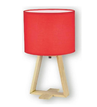 Светильник настольный декоративный "Wood" красный Е14 Фарлайт