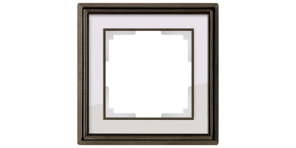 Рамка 1п WL17-Frame-01 Хром/Белый WERKEL