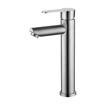 L71103  Смеситель для умывальника высокий с гайкой (нерж)