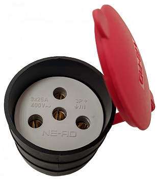 Розетка ССИ 25А Каучук 380В 3Р+Е 4006 NE-AD