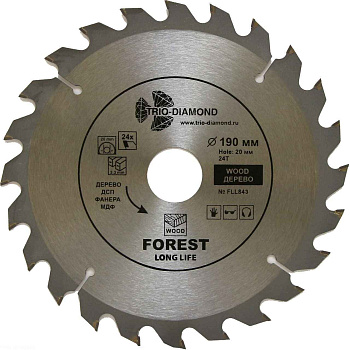 Диск пильный по дереву Ø190x24T/20мм Trio Diamond FLL843