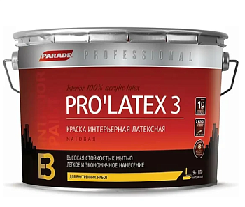 краска латекс PROLATEX E7 база А шелк-мат.9л