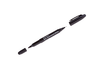 Маркер перманентный двухсторонний "OfficeSpace" Черный, пулевидный 0,8-2,2мм