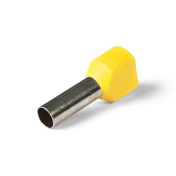 Наконечник штыревой НШВИ 6-14 Двойной желтый КВТ (100/1) 79471