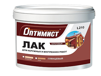 Лак акрил.глянцевый для вн./нар.раб.L 210 "Оптимист"3кг