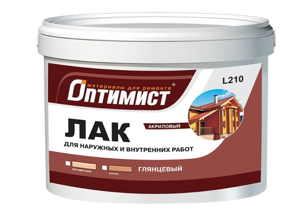 Лак акрил.глянцевый для вн./нар.раб.L 210 "Оптимист"3кг
