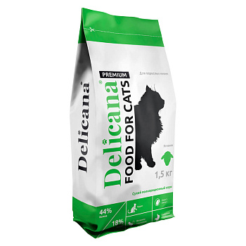 DELICANA Кошка Ягненок 1,5кг 1*6 сухой корм 412