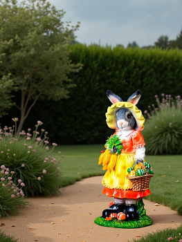 Садовая фигура "Зайчиха с корзинкой" 19х22х50см 1134665
