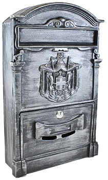 Ящик почтовый 4011В "Герб" старое серебро