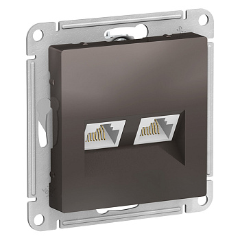 ATN000685 Механизм двойной комп розетки RJ45+RJ45 Мокко SE