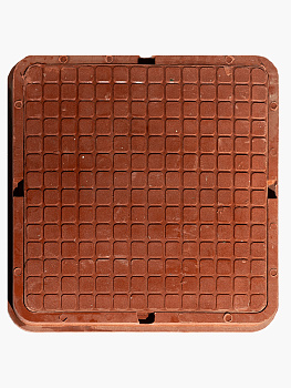 Люк большой квадратный 650х650мм Красный (30кН)