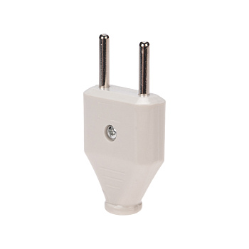 Вилка прямая без з/к 6А Плоская Белая REXANT 11-8946