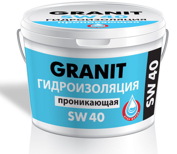 Гидроизоляция проникающая GRANIT SW  40  12 кг (ведро)