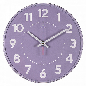 2524-020 (10) Часы настенные  круг d=25см, цвет сиреневый Классика