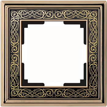 Рамка 1п WL77-Frame-01 Palacio Золото/Черный WERKEL